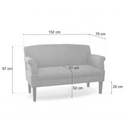 Loftscape Canapé Gramont (2 places) - Microfibre Priya: Anthracite -Meubles de salon Soldes 1000254009 210413 13361200182 SKETCH DETAILS P000000001000254009 sketch