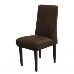 Fredriks Chaise capitonnée Gramont - Microfibre Priya: Marron foncé