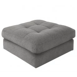 Fredriks Repose-pieds capitonné Montfort - Chenille - Tissu Chenille Alix: Gris