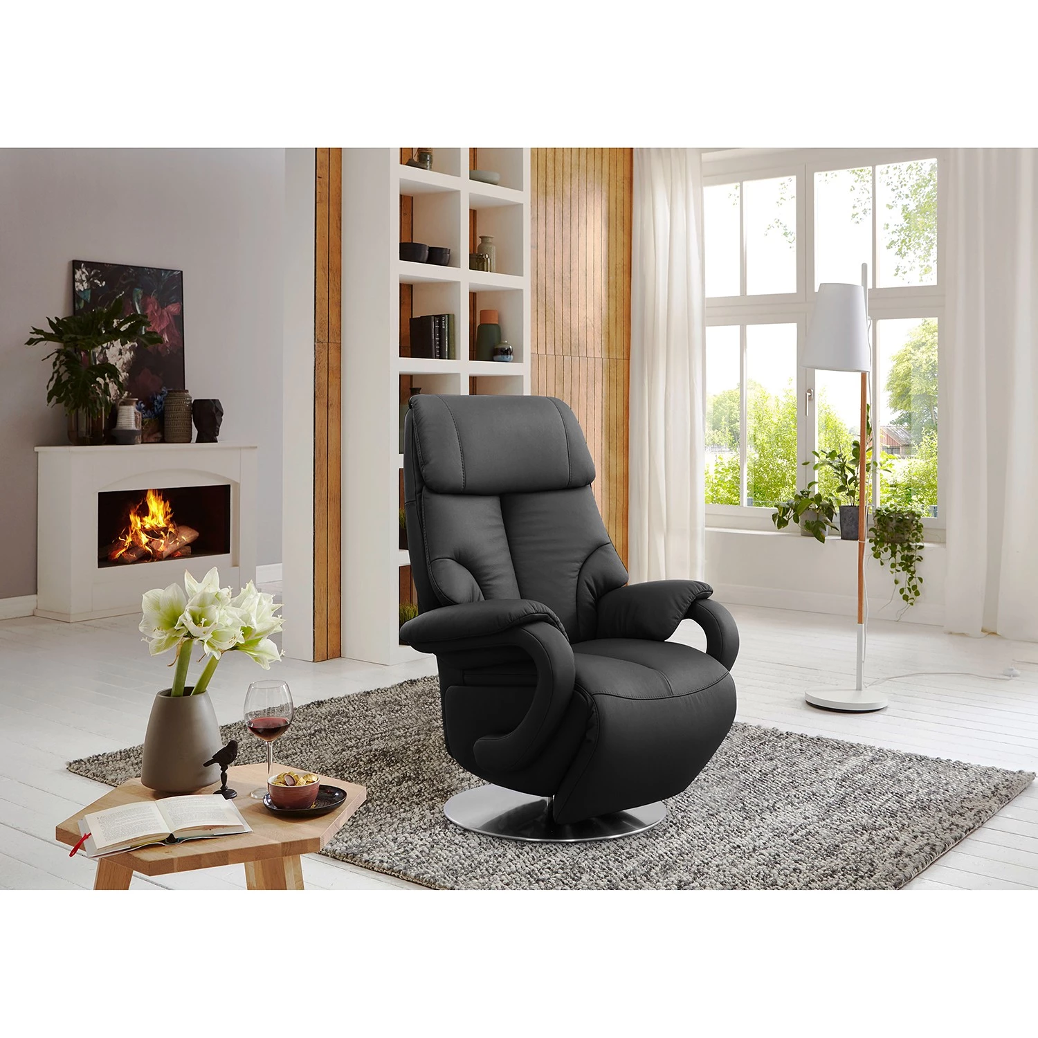 Fredriks Fauteuil relax Foulbec - Cuir Pua: Noir - Fonction relaxation 4 Fredriks Fauteuil relax Foulbec - Cuir Pua: Noir - Fonction relaxation – Image 2