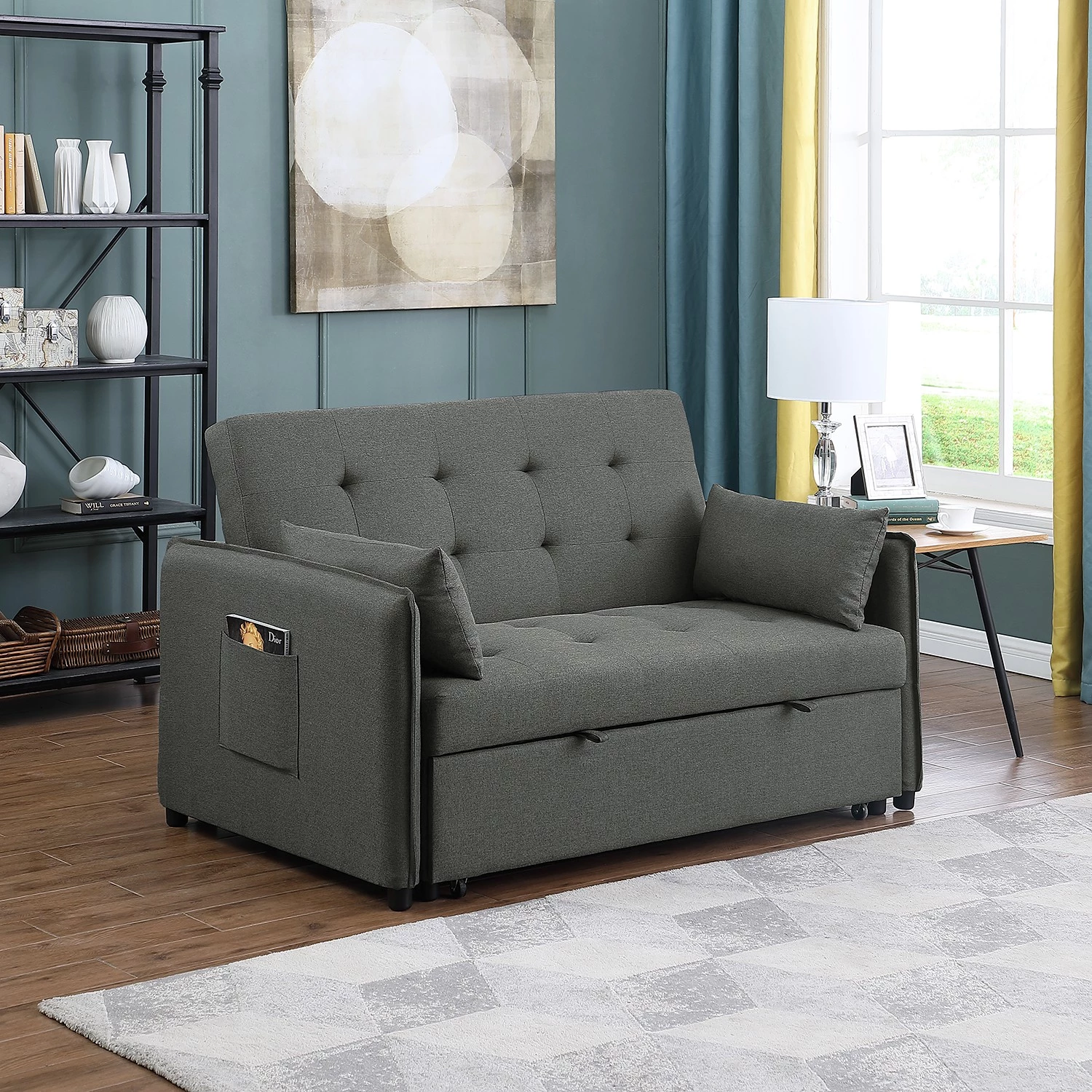 Loftscape Canapé convertible Millery - Tissu - Gris foncé 4 Loftscape Canapé convertible Millery - Tissu - Gris foncé – Image 2