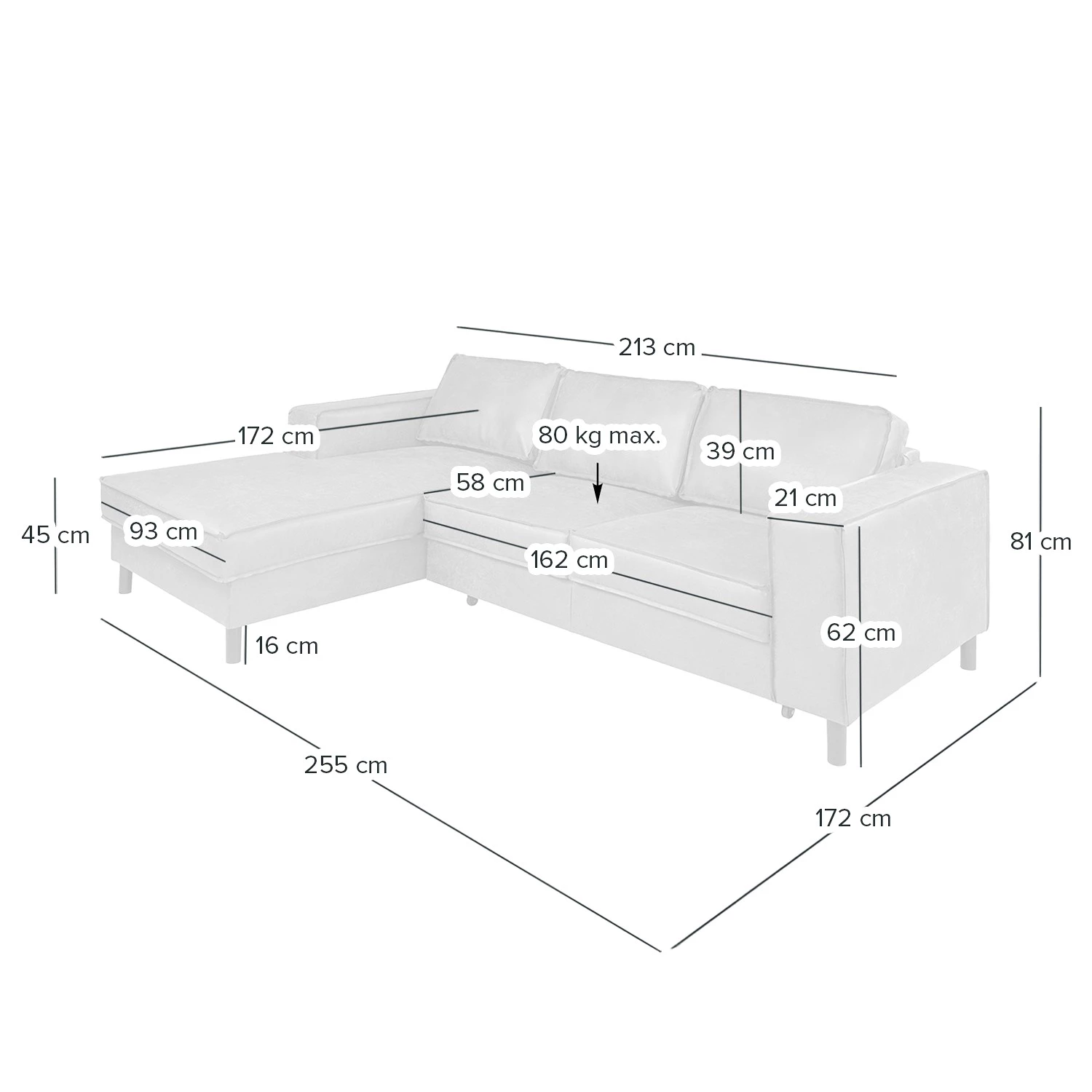 Ars manufacti Canapé d’angle FORT DODGE - Aspect cuir vieilli - Microfibre Yaka: Cognac - Méridienne courte à gauche (vue de face) - Avec fonction couchage 17 Ars manufacti Canapé d’angle FORT DODGE - Aspect cuir vieilli - Microfibre Yaka: Cognac - Méridienne courte à gauche (vue de face) - Avec fonction couchage – Image 15