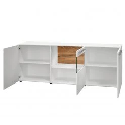 GWINNER Buffet Bellano III - Placage en bois véritable - Mat blanc / Chêne de poutre - Avec éclairage -Meubles de salon Soldes 1000254940 210723 15385100038 DETAILS P000000001000254940