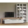 GWINNER Ensemble meubles TV Bellano I (2 élém.) - Placage en bois véritable - Mat blanc / Chêne de poutre - Alignement à gauche - Sans éclairage -Meubles de salon Soldes 1000254958 210629 14102500094 MOOD IMAGE P000000001000254958 mood