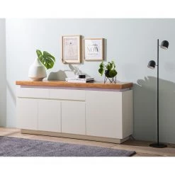 Fredriks Enfilade Namona II - Éclairage inclus - Imitation chêne / Blanc -Meubles de salon Soldes 1000255074 220803 021 MOOD DETAILS P000000001000255074 mood