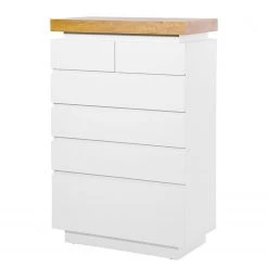 Fredriks Commode Namona II - Éclairage inclus - Imitation chêne / Blanc
