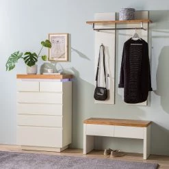 Fredriks Commode Namona II - Éclairage inclus - Imitation chêne / Blanc -Meubles de salon Soldes 1000255075 220803 021 MOOD DETAILS P000000001000255075 mood