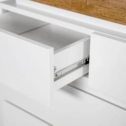 Fredriks Commode Namona II - Éclairage inclus - Imitation chêne / Blanc -Meubles de salon Soldes 1000255075 220803 055 DETAILS P000000001000255075