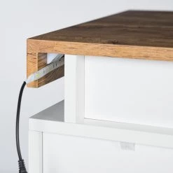 Fredriks Commode Namona II - Éclairage inclus - Imitation chêne / Blanc -Meubles de salon Soldes 1000255075 220803 065 DETAILS P000000001000255075