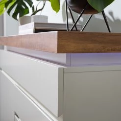 Fredriks Buffet Namona I - Éclairage inclus - Imitation chêne / Blanc -Meubles de salon Soldes 1000255076 220803 035 DETAILS P000000001000255076