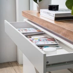 Fredriks Buffet Namona I - Éclairage inclus - Imitation chêne / Blanc -Meubles de salon Soldes 1000255076 220803 040 DETAILS P000000001000255076