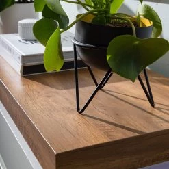 Fredriks Buffet Namona I - Éclairage inclus - Imitation chêne / Blanc -Meubles de salon Soldes 1000255076 220803 065 DETAILS P000000001000255076