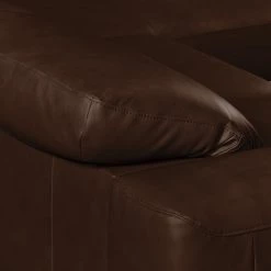 Loftscape Canapé d’angle Iglesia - Cuir véritable - Cuir Nadra: Marron foncé - Méridienne courte à droite (vue de face) - Argenté - Hêtre -Meubles de salon Soldes 1000255111 210423 10015300024 DETAILS P000000001000255111