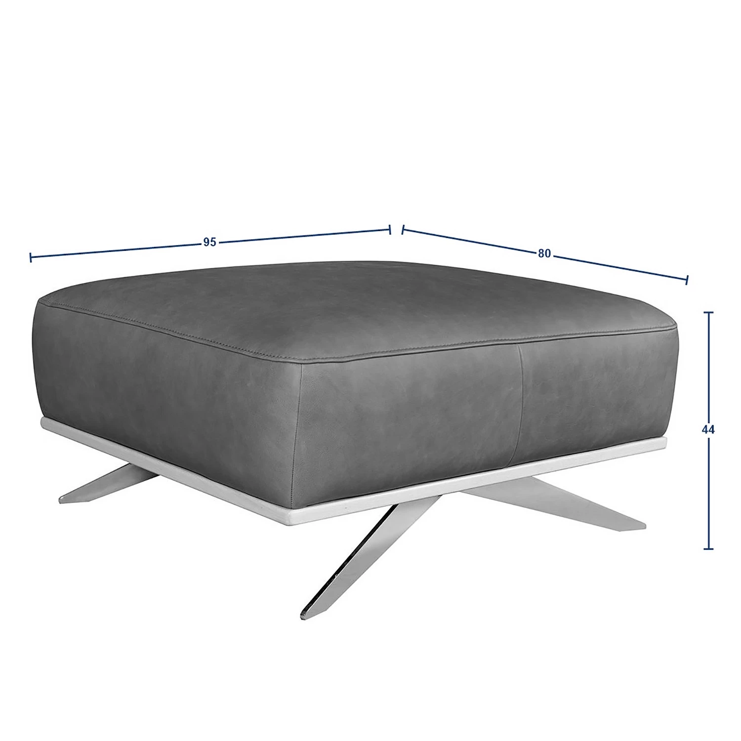 Loftscape Repose-pieds Iglesia I - Cuir véritable - Cuir Nadra: Marron foncé - Argenté - Hêtre 8 Loftscape Repose-pieds Iglesia I - Cuir véritable - Cuir Nadra: Marron foncé - Argenté - Hêtre – Image 6