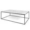 Temahome Table basse Gleam I - Marbre / Métal - Blanc / Noir - Largeur : 120 cm -Meubles de salon Soldes 1000255261 210324 15033600344 IMAGE P000000001000255261