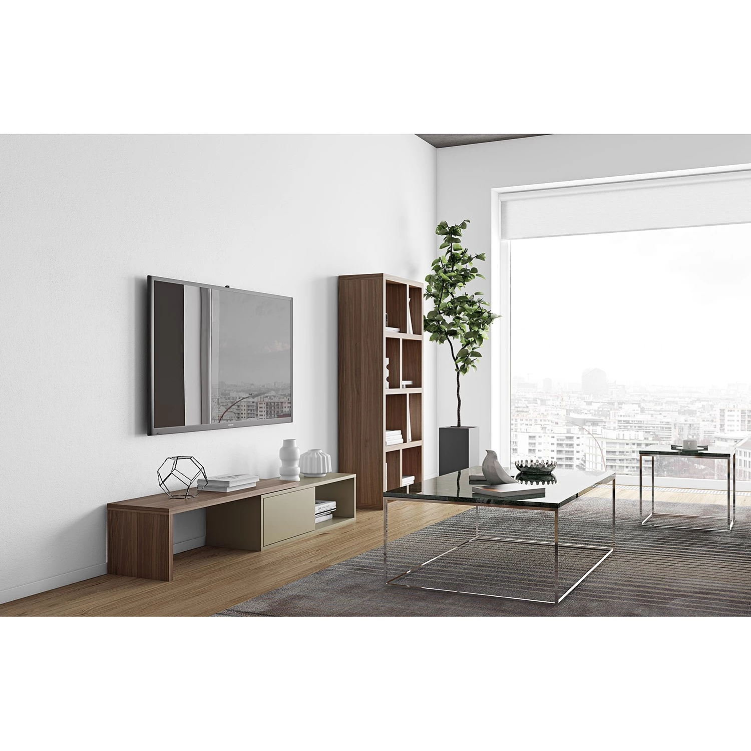 Temahome Table basse Gleam I - Marbre / Métal - Vert / Chrome - Largeur : 120 cm 6 Temahome Table basse Gleam I - Marbre / Métal - Vert / Chrome - Largeur : 120 cm – Image 4