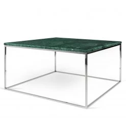 Temahome Table basse Gleam I - Marbre / Métal - Vert / Chrome - Largeur : 75 cm