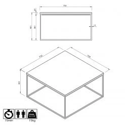 Temahome Table basse Gleam I - Marbre / Métal - Vert / Chrome - Largeur : 75 cm -Meubles de salon Soldes 1000255279 210324 15033800468 SKETCH DETAILS P000000001000255279 sketch
