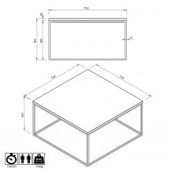 Temahome Table basse Gleam I - Marbre / Métal - Noir / Chrome - Largeur : 75 cm -Meubles de salon Soldes 1000255280 210324 15033800473 SKETCH DETAILS P000000001000255280 sketch