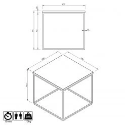 Temahome Table basse Gleam IV - Placage en bois véritable / Métal - Chêne -Meubles de salon Soldes 1000255284 210324 15033800497 SKETCH DETAILS P000000001000255284 sketch