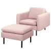 Norrwood Fauteuil La Motte - Tissu - Tissu Sogol: Mauve - Avec repose-pieds -Meubles de salon Soldes 1000255314 210419 06352300369 IMAGE P000000001000255314