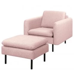 Norrwood Fauteuil La Motte - Tissu - Tissu Sogol: Mauve - Avec repose-pieds