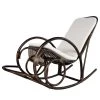 Ars Natura Rocking chair Avaray - Tissu / Rotin - Marron foncé