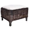 Ars Natura Repose-pieds Bedous - Tissu / Rotin -Meubles de salon Soldes 1000255340 220513 010 IMAGE P000000001000255340