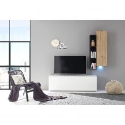 Loftscape Ensemble meubles TV Booster I (3 élém.) - Blanc / Imitation chêne noir 10 Loftscape Ensemble meubles TV Booster I (3 élém.) - Blanc / Imitation chêne noir -Meubles de salon Soldes 1000255381 210413 11402500003 MOOD DETAILS P000000001000255381 mood