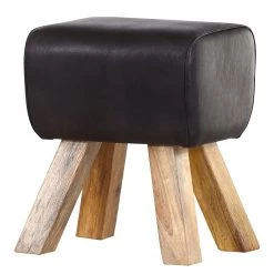 Red Living Repose-pieds capitonné Bompard - Cuir véritable / Manguier - Anthracite