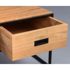 Red Living Table basse Manvieux - Chêne sauvage massif / Métal - Chêne sauvage / Noir -Meubles de salon Soldes 1000255941 210407 14333300015 DETAILS P000000001000255941