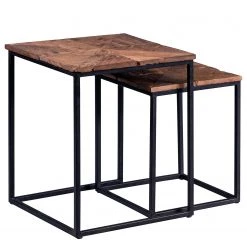 Red Living Tables gigognes Le Meux I (lot de 2) - Bois recyclé massif / Métal - Marron / Noir -Meubles de salon Soldes 1000255956 210719 17515600006 DETAILS P000000001000255956