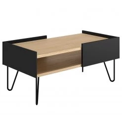 Temahome Table basse Nina - Placage en bois véritable / Métal - Chêne / Noir -Meubles de salon Soldes 1000255970 210331 14451100032 DETAILS P000000001000255970