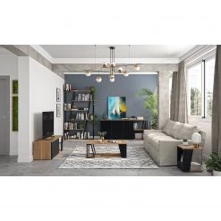 Temahome Table basse Albi - Placage en bois véritable - Noyer / Noir -Meubles de salon Soldes 1000255973 210331 14452800044 MOOD DETAILS P000000001000255973 mood