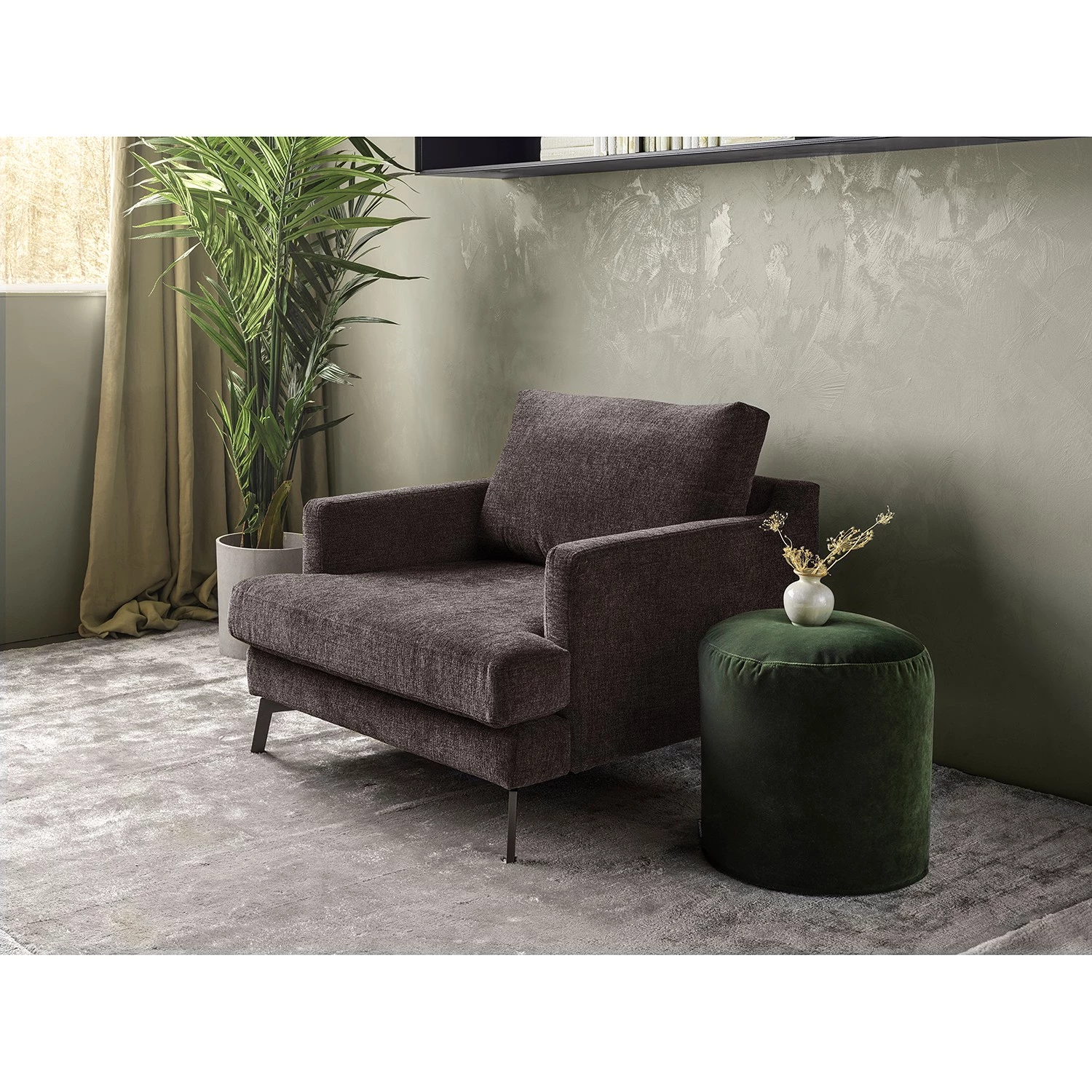 Studio Copenhagen Fauteuil Vieux Bourg - Tissu - Tissu Nona: Gris foncé 4 Studio Copenhagen Fauteuil Vieux Bourg - Tissu - Tissu Nona: Gris foncé – Image 2