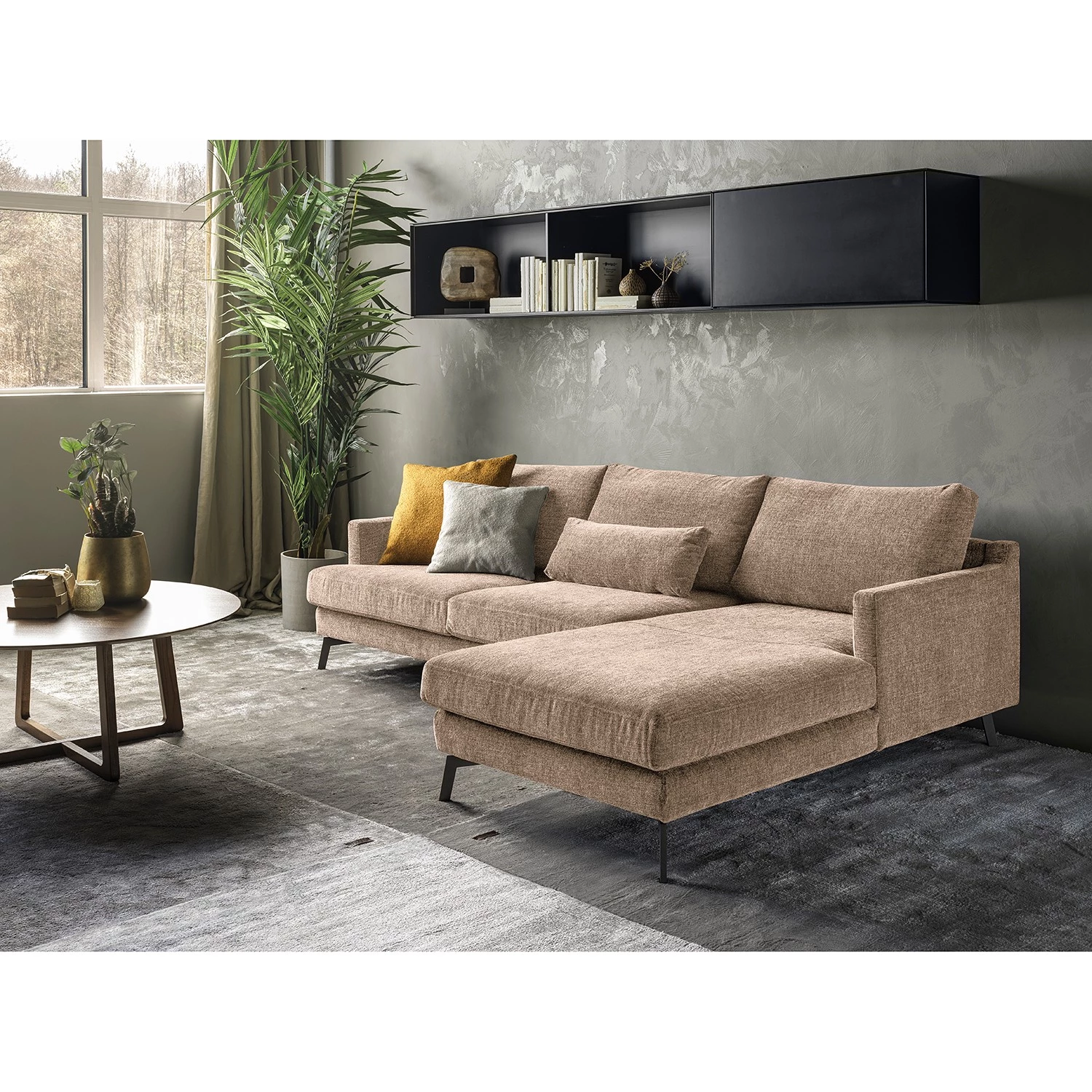 Studio Copenhagen Canapé d’angle Vieux Bourg - Tissu - Tissu Nona: Taupe - Méridienne courte à droite (vue de face) 4 Studio Copenhagen Canapé d’angle Vieux Bourg - Tissu - Tissu Nona: Taupe - Méridienne courte à droite (vue de face) – Image 2