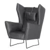 Bizzarto Fauteuil Caleta - Tissu - Velours Onoli: Anthracite -Meubles de salon Soldes 1000256766 210427 06030300036 IMAGE P000000001000256766