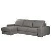 Bizzarto Canapé d’angle Gurabo I - Tissu - Tissu Sogol: Gris foncé - Méridienne courte à gauche (vue de face) - Avec fonction couchage -Meubles de salon Soldes 1000256810 210427 06030400080 IMAGE P000000001000256810