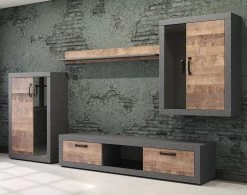 Trendteam Ensemble meubles TV Jazz (4 éléments) - Imitation chêne foncé / Gris foncé 16 Trendteam Ensemble meubles TV Jazz (4 éléments) - Imitation chêne foncé / Gris foncé -Meubles de salon Soldes 1000256959 210409 12314600031 DETAILS P000000001000256959