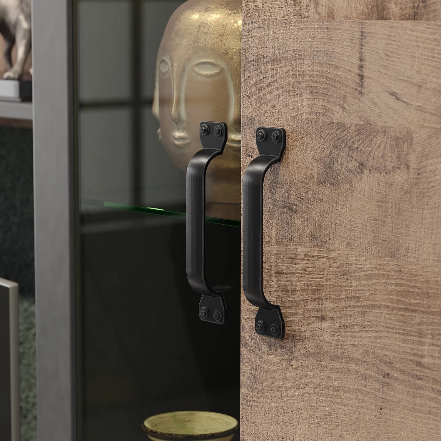 Trendteam Ensemble meubles TV Jazz (4 éléments) - Imitation chêne foncé / Gris foncé 10 Trendteam Ensemble meubles TV Jazz (4 éléments) - Imitation chêne foncé / Gris foncé – Image 8