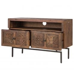 Wolf-Möbel Meuble TV Carving - Acacia massif -Meubles de salon Soldes 1000256998 220520 033 DETAILS P000000001000256998