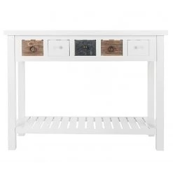 Ridgevalley Console Itzehoe - Paulownia massif - Blanc / Multicolore -Meubles de salon Soldes 1000257196 210413 14364100053 DETAILS P000000001000257196