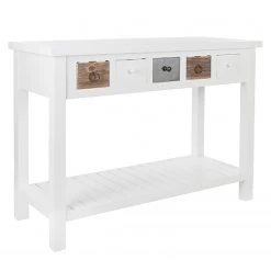 Ridgevalley Console Itzehoe - Paulownia massif - Blanc / Multicolore -Meubles de salon Soldes 1000257196 210413 14364500054 DETAILS P000000001000257196