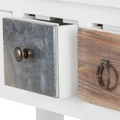 Ridgevalley Console Itzehoe - Paulownia massif - Blanc / Multicolore -Meubles de salon Soldes 1000257196 210413 14364800055 DETAILS P000000001000257196