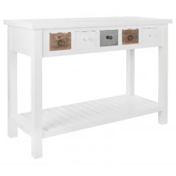 Ridgevalley Console Itzehoe - Paulownia massif - Blanc / Multicolore -Meubles de salon Soldes 1000257196 210430 13001100055 DETAILS P000000001000257196