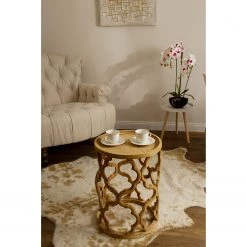 Ridgevalley Bout de canapé La Margineda - Sapin massif / Marron -Meubles de salon Soldes 1000257200 210430 13004300080 MOOD DETAILS P000000001000257200 mood