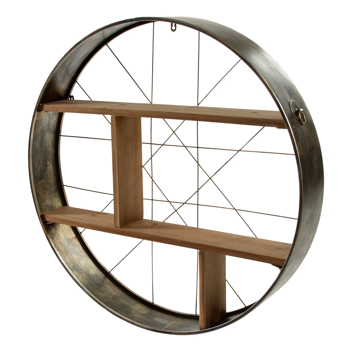 Ridgevalley Étagère murale Coch - Bois manufacturé / Eucalyptus massif - Imitation chêne / Cuivre 3 Ridgevalley Étagère murale Coch - Bois manufacturé / Eucalyptus massif - Imitation chêne / Cuivre