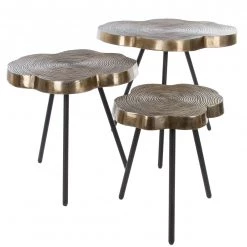 Ridgevalley Bouts de canapé Pal (3 éléments) - Métal - Marron