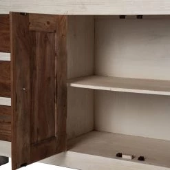 Wolf-Möbel Buffet Maison I - Acacia massif - Acacia couleur pierre / Blanc cassé -Meubles de salon Soldes 1000257219 220406 050 DETAILS P000000001000257219