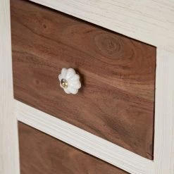 Wolf-Möbel Buffet Maison I - Acacia massif - Acacia couleur pierre / Blanc cassé -Meubles de salon Soldes 1000257219 220406 055 DETAILS P000000001000257219